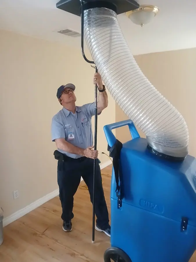 Mini Split Installation technician using HEPA equipment in Hayward